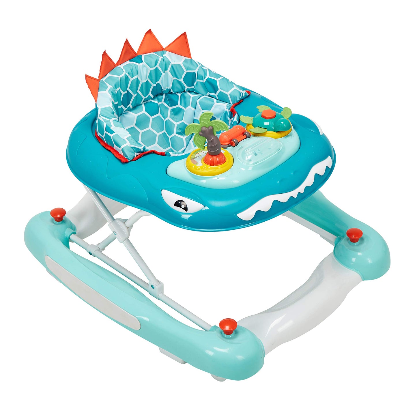 My Child Dino 3-in-1 Walk n Rock toy in aqua color, featuring a cute dinosaur design with interactive features and sturdy construction.