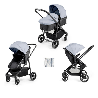 Ickle Bubba Star 2-in-1 Pushchair – Suitable from Birth to 15kg (Approx. 3 Years*), Convertible Seat, One-Hand Fold, UPF 50+ Canopy, Spacious Basket & Durable Wheels (Zen Blue)