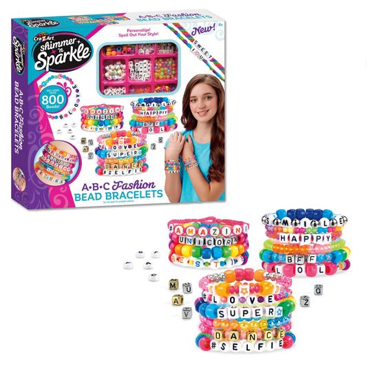 CRA-Z-ART Shimmer n Sparkle ABC Fashion Bead Bracelets Bracelet Maker Personalised friendship bracelets with over 700 beads Jewellery making kit Make your own friendship bracelets