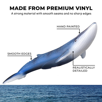 Set of 7 jumbo sea animal figures including a shark, whale, and dolphin toys for children by Learning Minds.