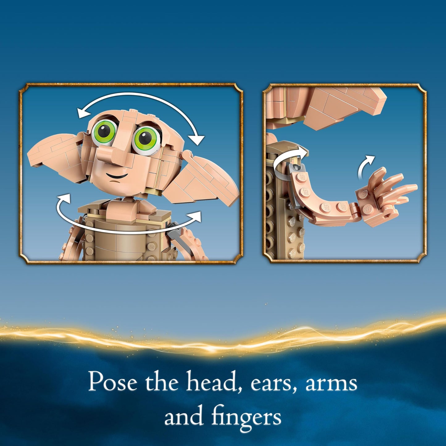 LEGO Harry Potter Dobby the House-Elf building toy set with movable figure, ideal for kids' bedroom decoration and play.