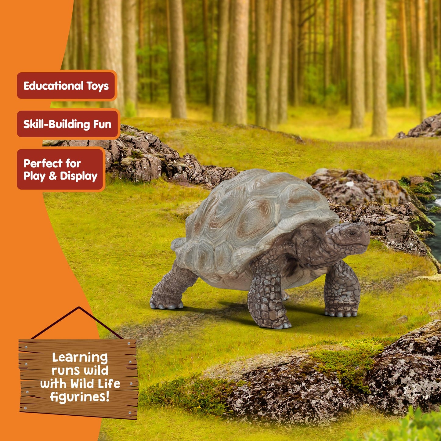 SCHLEICH Wild Life 14824 Realistic Exotic Galapagos Giant Tortoise Figurine - Wild Animal Giant Tortoise Toy for Wildlife Play and Imagination - Animal Toys Gift for Boys, Girls, Kids Ages 3+