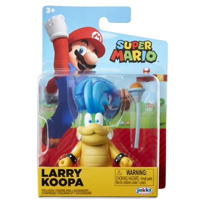 Super Mario World of Nintendo Wave 11 2.5-inch Larry Koopa action figure on display.
