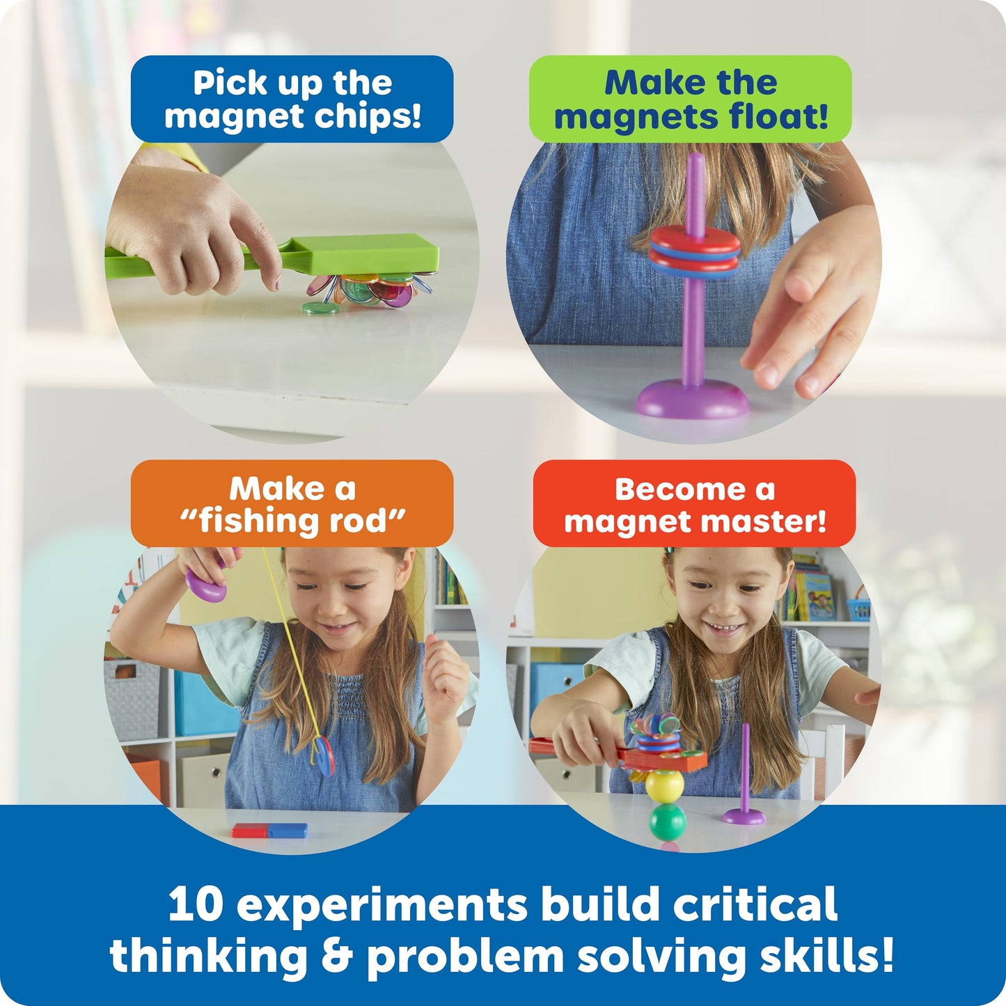 Learning Resources STEM Explorers Magnet Movers science kit with magnetic toys for hands-on physics experiments for ages 5-9.