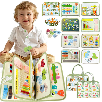 Busy Board, Busy Book for Toddlers, Montessori Toys, Toddler Travel Toys, Baby Travel Toys, Plane Activities for Kids, Toddler Airplane Activities, Sensory Toys, Gift for Boys Girls
