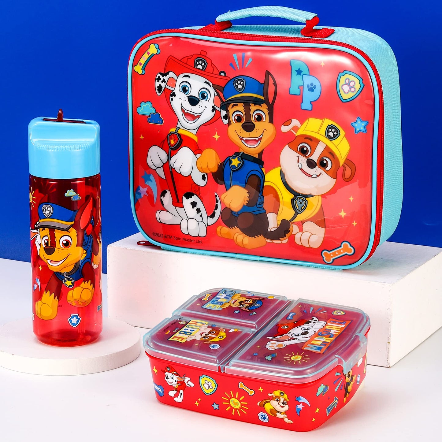 Zawadi Global Paw Patrol Kids Childrens Lunch Box Set – Insulated Lunch Bag, Multicompartment Lunch Box & 540ml Water Bottle - School Travel Lunch Food Set, BPA Free