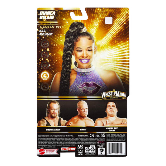 WWE Action Figure Bianca Belair WrestleMania Basics, Posable 6-inch Collectible for Ages 6 Years Old and Up, HKP82
