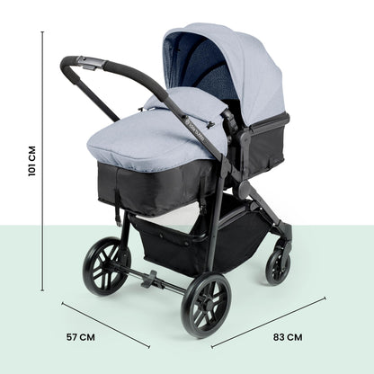 Ickle Bubba Star 2-in-1 Pushchair – Suitable from Birth to 15kg (Approx. 3 Years*), Convertible Seat, One-Hand Fold, UPF 50+ Canopy, Spacious Basket & Durable Wheels (Zen Blue)