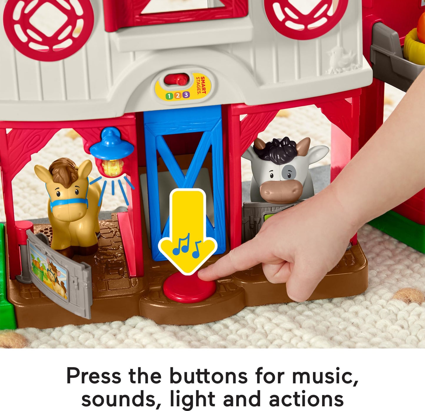 Fisher-Price Little People Caring for Animals Farm - English Edition, interactive playset with Smart Stages learning for toddlers and kids. Ages 1-5 years. GLT78