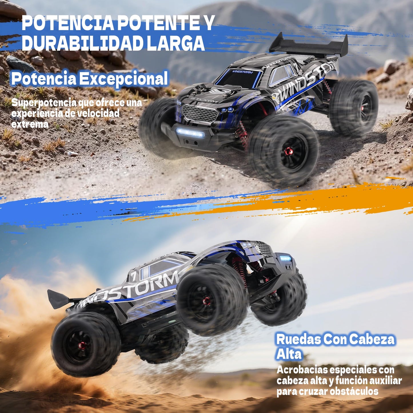 JOYTREKY Brushless Rc Cars - 1:14 Max 50+ Kmh High-Speed 4x4 Remote Control Car 2.4 Ghz Rc Truck Waterproof 16 Lighting Modes All-Terrain Off-Road Vehicle With 2 Rechargeable Batteries - Purple