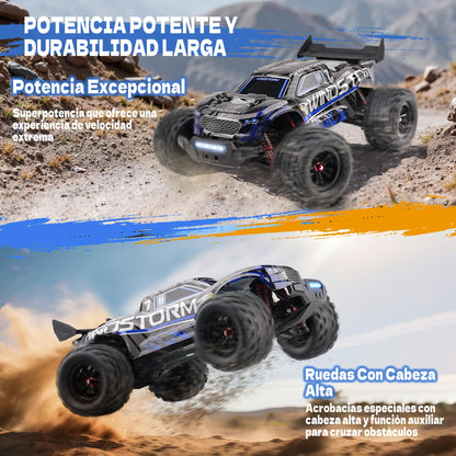 JOYTREKY Brushless Rc Cars - 1:14 Max 50+ Kmh High-Speed 4x4 Remote Control Car 2.4 Ghz Rc Truck Waterproof 16 Lighting Modes All-Terrain Off-Road Vehicle With 2 Rechargeable Batteries - Purple