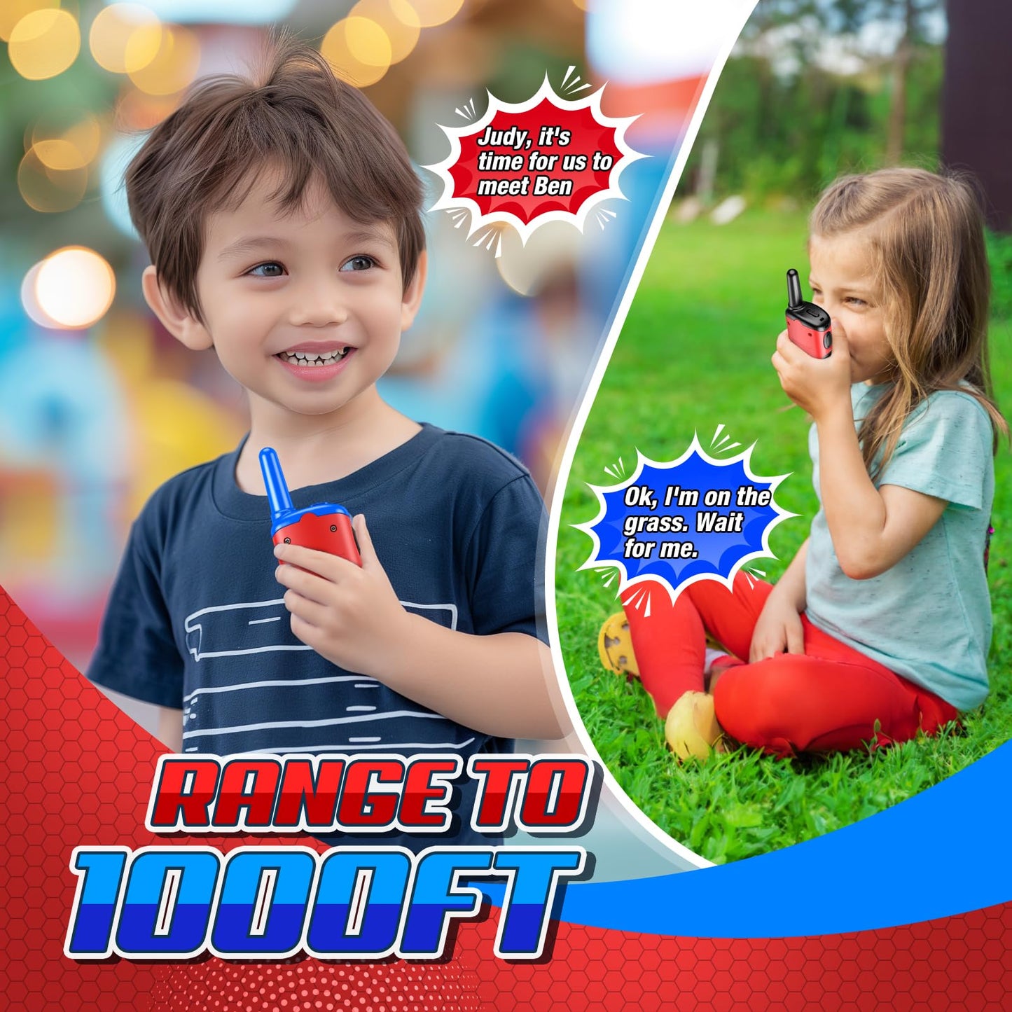 Spider Walkie Talkie Kids, Toyokid Outdoor Toys for 4 5 6 Year Old Boy Girl Gift for 3-12 Year Olds Boys Toy Age 3 4 5 6 7 Rechargeable Walkie Talkies for Kids Toys Garden Birthday Presents