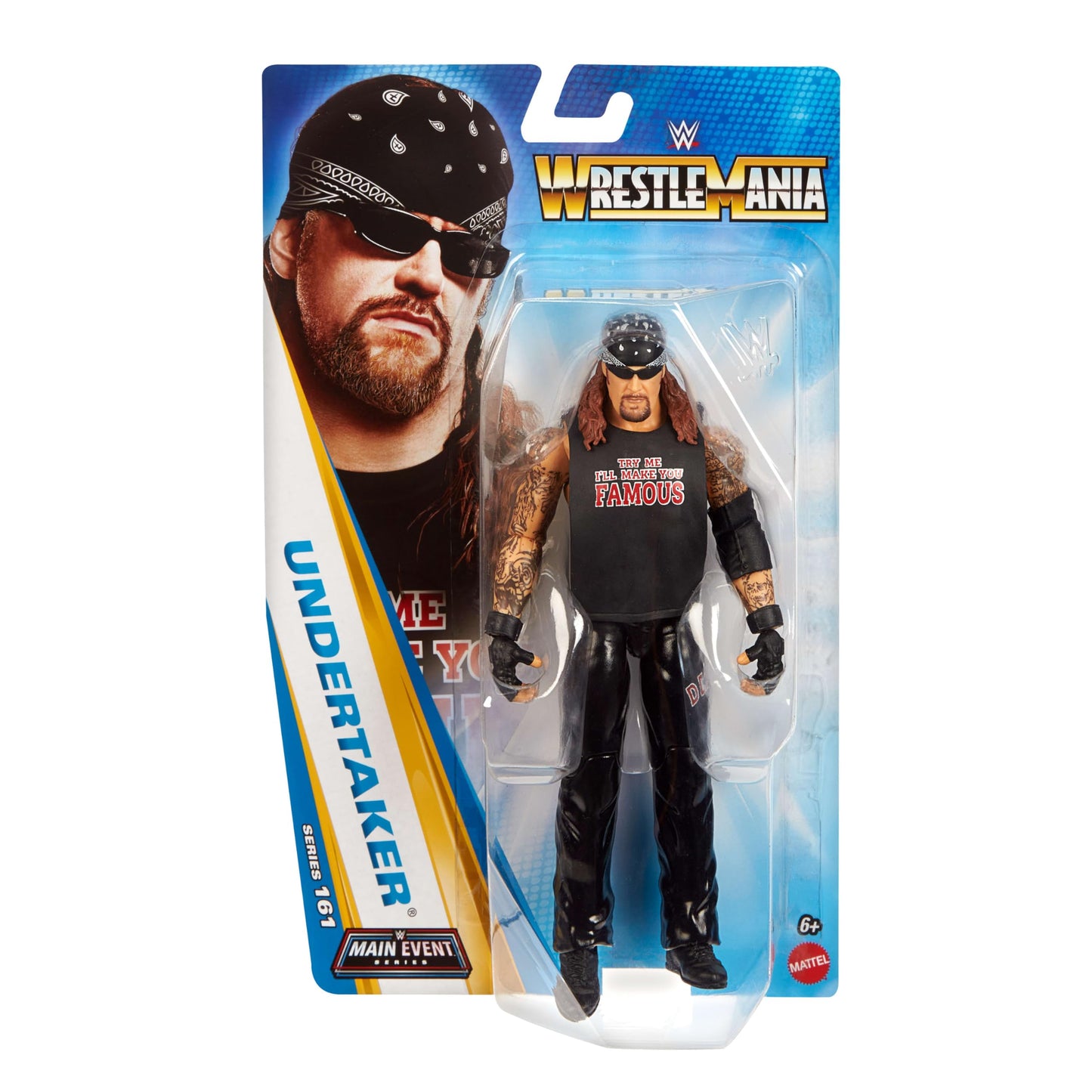 Mattel WWE Undertaker Action Figure, Main Event Series #161, 6-inch Collectible Superstar with 14 Articulation Points & Life-Like Look, JHH89