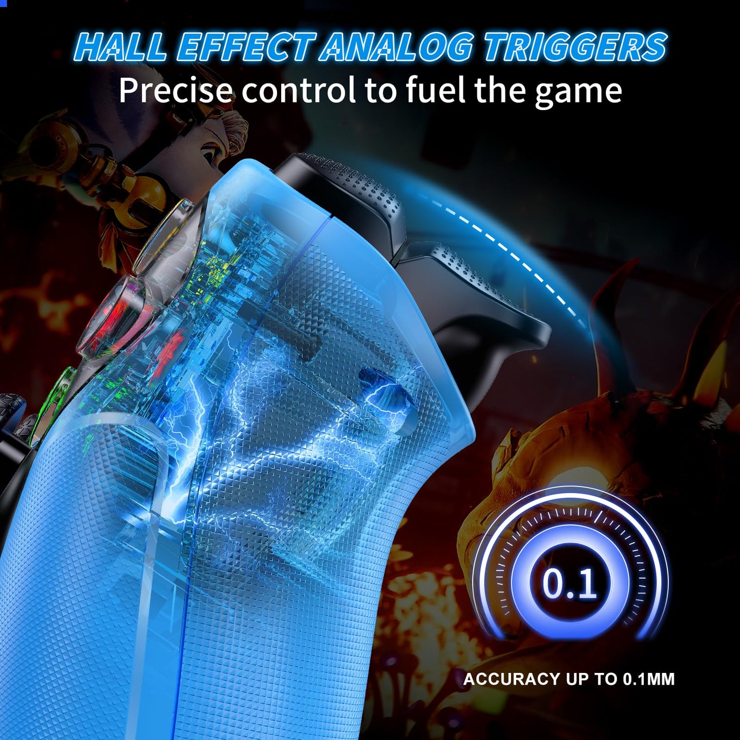 Gamrombo RGB wireless PS5/Pro controller with back buttons, touchpad, macro, turbo, dual vibration, 6-axis sensor, 3.5mm jack
