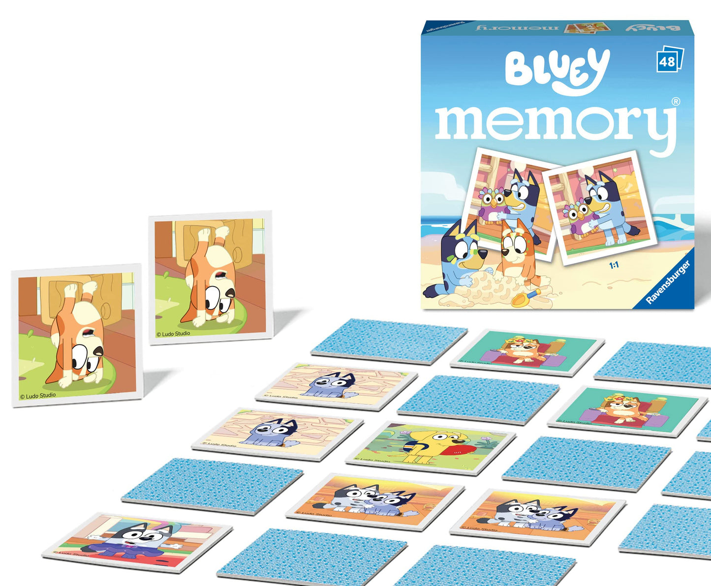 Ravensburger Bluey Mini Memory Game - Matching Picture Snap Pairs Game For Kids Age 3 Years and Up
