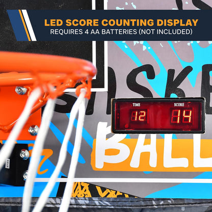 SereneLife Basketball Arcade Game, Foldable Basket Ball Shot Hoop Game, Outdoor Sport/Indoor Home Arcade Room w/Digital LED Scoreboard & Play Timer, Electronic Shooting Machine for Kids & Adults