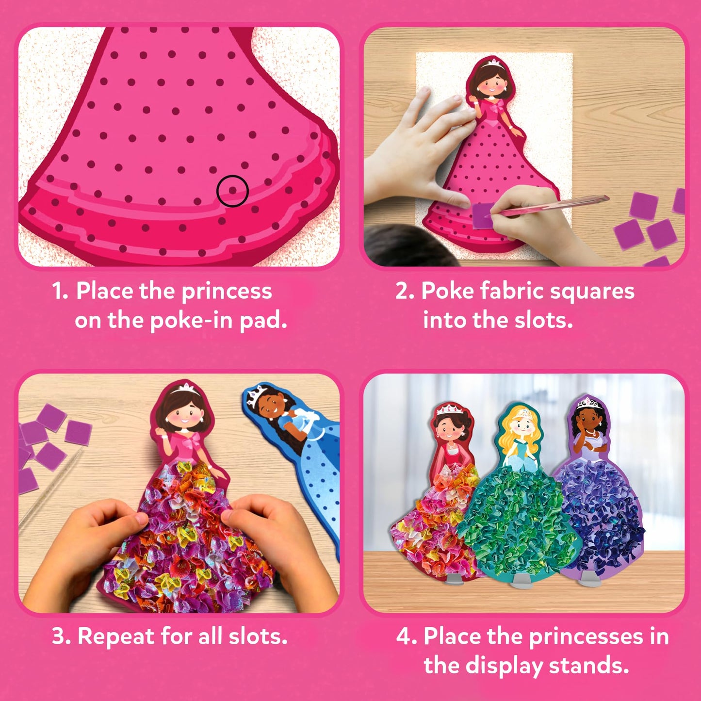Skillmatics Poke-in Art - Magical Princesses, Mess-Free Fun for Kids, DIY Sewing Craft Kits, Creative Activity, Easter Gifts for Girls & Boys Ages 4, 5, 6, 7, 8, 9