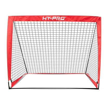 Hy-Pro 4ft x 3ft Pop Up Flexi Football Goal – Portable Net with Carry Bag, All-Weather Design, Durable & Secure Football Training Equipment, Foldable Mini Goal for Garden, Park & Indoor Use