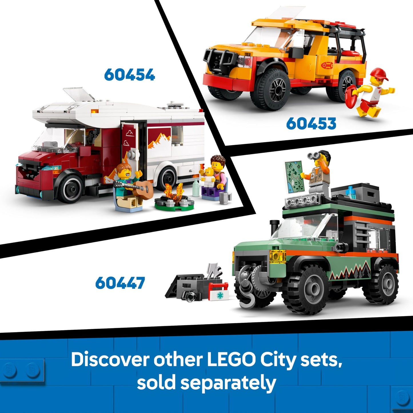 LEGO City red sports car toy with driver minifigure and accessories, designed for kids ages 5 and up.