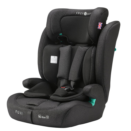 Cozy N Safe Fuji i-Size 76-150cm Child Car Seat (up to 12 Years Old), Forward Facing, 3-Point seat Belt, 5-Point Harness Upto 105cm,high-Back Booster to 150cm, Side Impact Protection (Onyx)