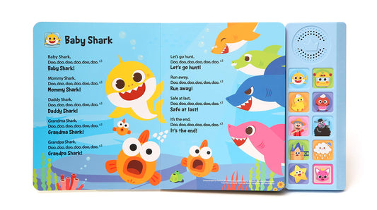 Baby Shark Nursery Rhymes 10 Button Sound Book, Pinkfong Baby Shark Children's Early Learning Books, Interactive Learning Books for Toddlers, Learning & Education Toys, Baby Shark Gifts for Kids