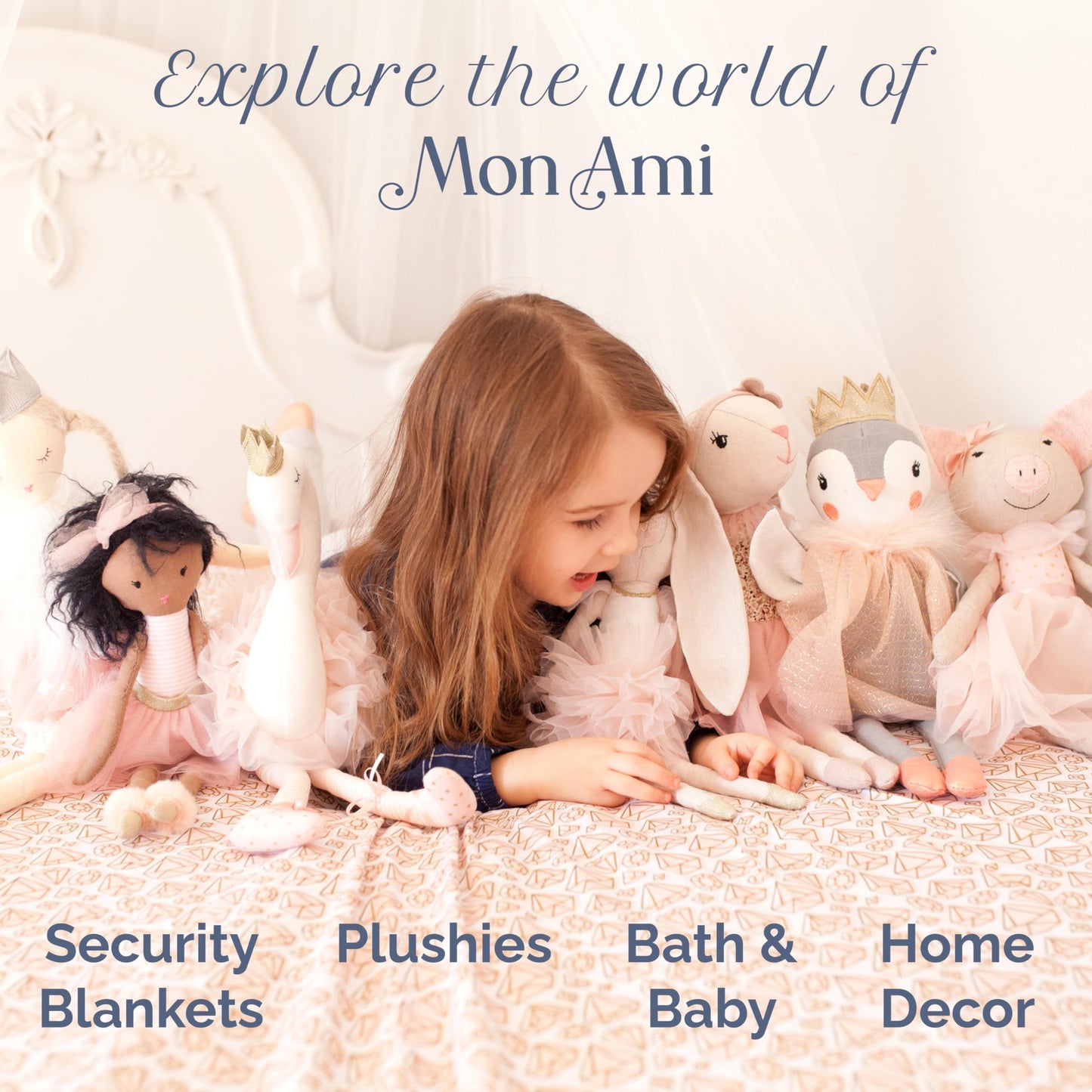 MON AMI Tinsley The Princess Pocket Doll 10"/25 cm | Soft Plushie Toy in Sparkling Dress & Crown | Portable Cuddly Princess Doll for Gifting, Playtime & All Ages