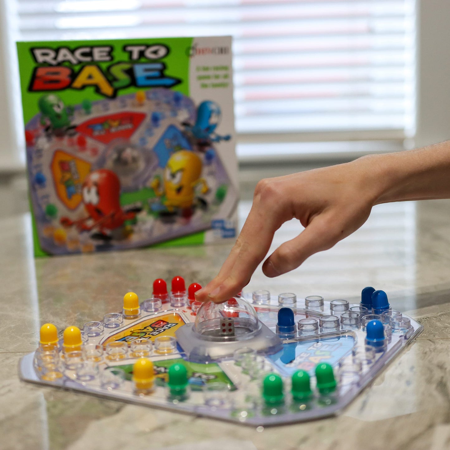 DIVCHI Race To Base Board Game for kids - Racing and Chasing to Base Game Kids Children Race to Base Pop a Dice Board Game Great Family Friends Frustration Party Game Ludo