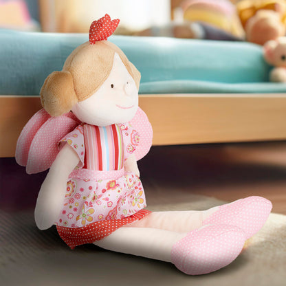 Mousehouse Gifts Pink Fairy Princess Doll Soft Toy With Wings and Crown Gift for Girls