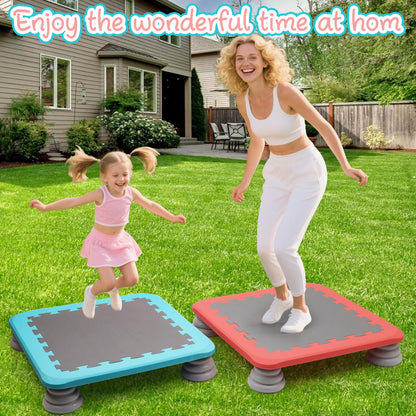 Kids Trampoline Indoor/Outdoor, Mini Trampoline for Toddlers Aged 3+, Autism-Friendly Sensory Toy Training Equipment, Holds up to 75KG, Gifts for Boys Girls