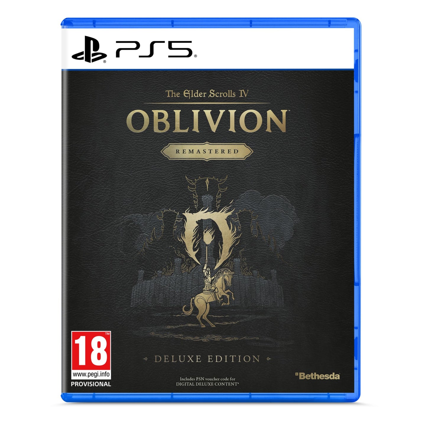 Physical deluxe edition of The Elder Scrolls IV: Oblivion™ Remastered for PlayStation 5 with game case and artwork.