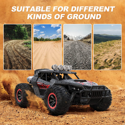 Remote Control Car for Kids 2.4Ghz Rechargeable Batteries 70 mins Play Time, 25 Km/h Monster Truck 1:16 Off-road All-terrains Hobby RC Car Professional Gift for Kids