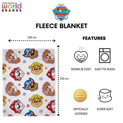 Character World Paw Patrol Official Fleece Blanket|Pupster Design Super Soft Warm Throw | Brands | Perfect For Any Children's Bedroom, Camping & Sleepovers
