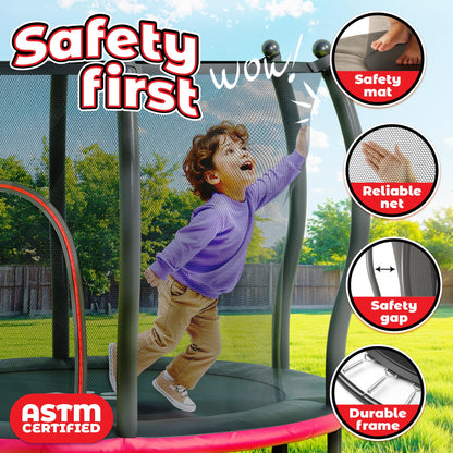 Happin 55” Toddler Trampoline, Indoor & Outdoor, Ages 1-6, 5FT Kids, Ultra Safe Rebounder Mini Trampoline for Kids with Safety Enclosure Net, for Toddler Boys & Girls