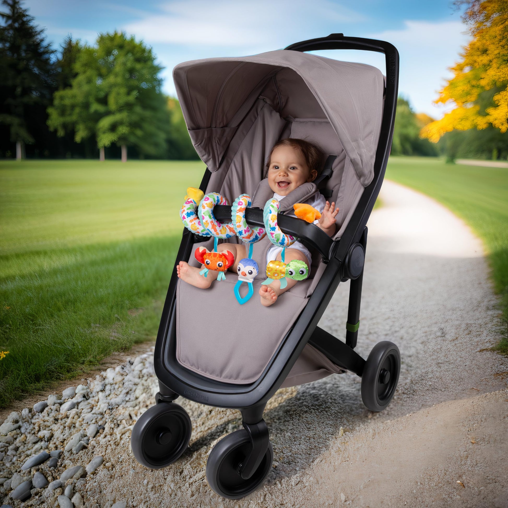 Playgro Ocean Wonders Twirly Whirly toy with colorful ocean-themed design and spinning elements for infants.