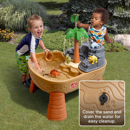 Step2 tep2 Dino Dig Sand and Water Activity Sensory Table, 7 Piece Accessory Kit, Toddler Outdoor & Indoor Toy, 2 – 5 Years Old, Kids Activity table for 15L Water and 9kg sand