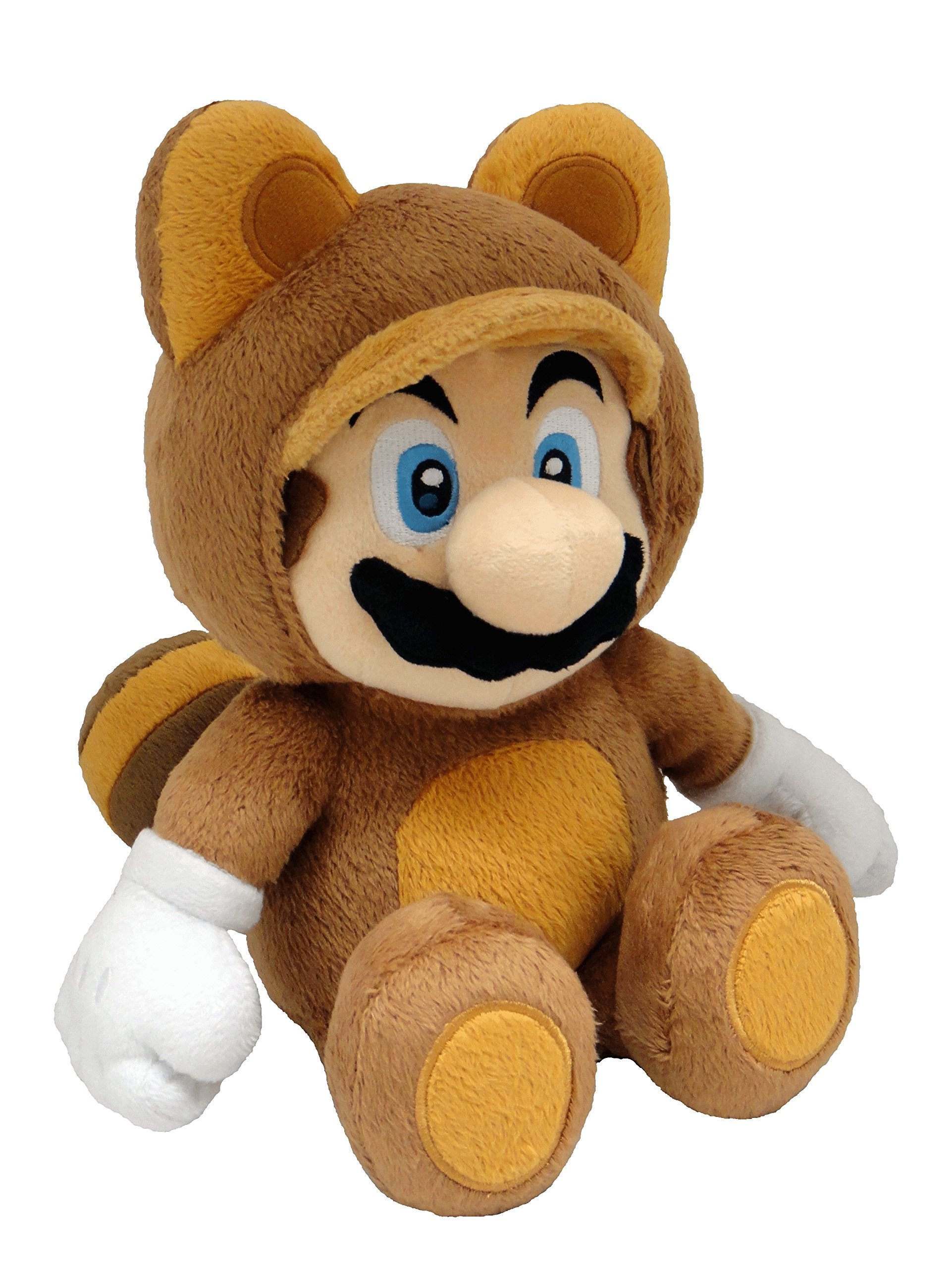 Sanei Super Mario 3D Land Mario Tanuki soft toy, 23 cm plush figure from the San-Ei collection, detailed Mario character replica.