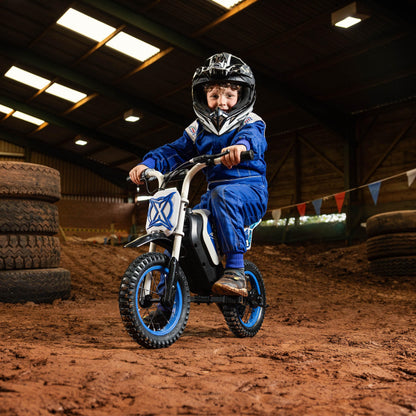 Xootz Cobolt Kids Electric Motorbike, 150W Motor 8/16 km/h Speed Modes, 14.4V Lithium Battery, Handbrake, Padded Seat and Mudguard, Motorcycle Gift For Kids Age 6+
