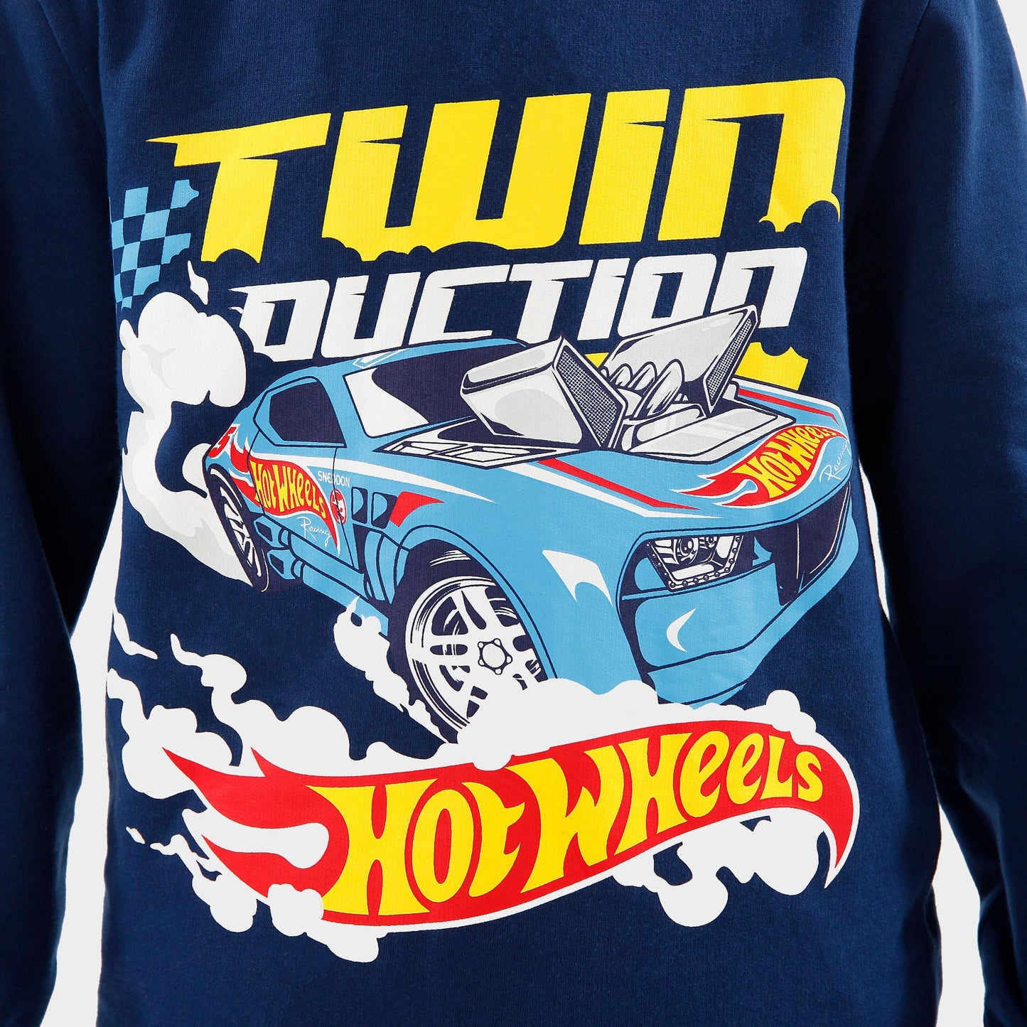 Hot Wheels Boys' Blue Cotton Hoodie, 10-11 Years