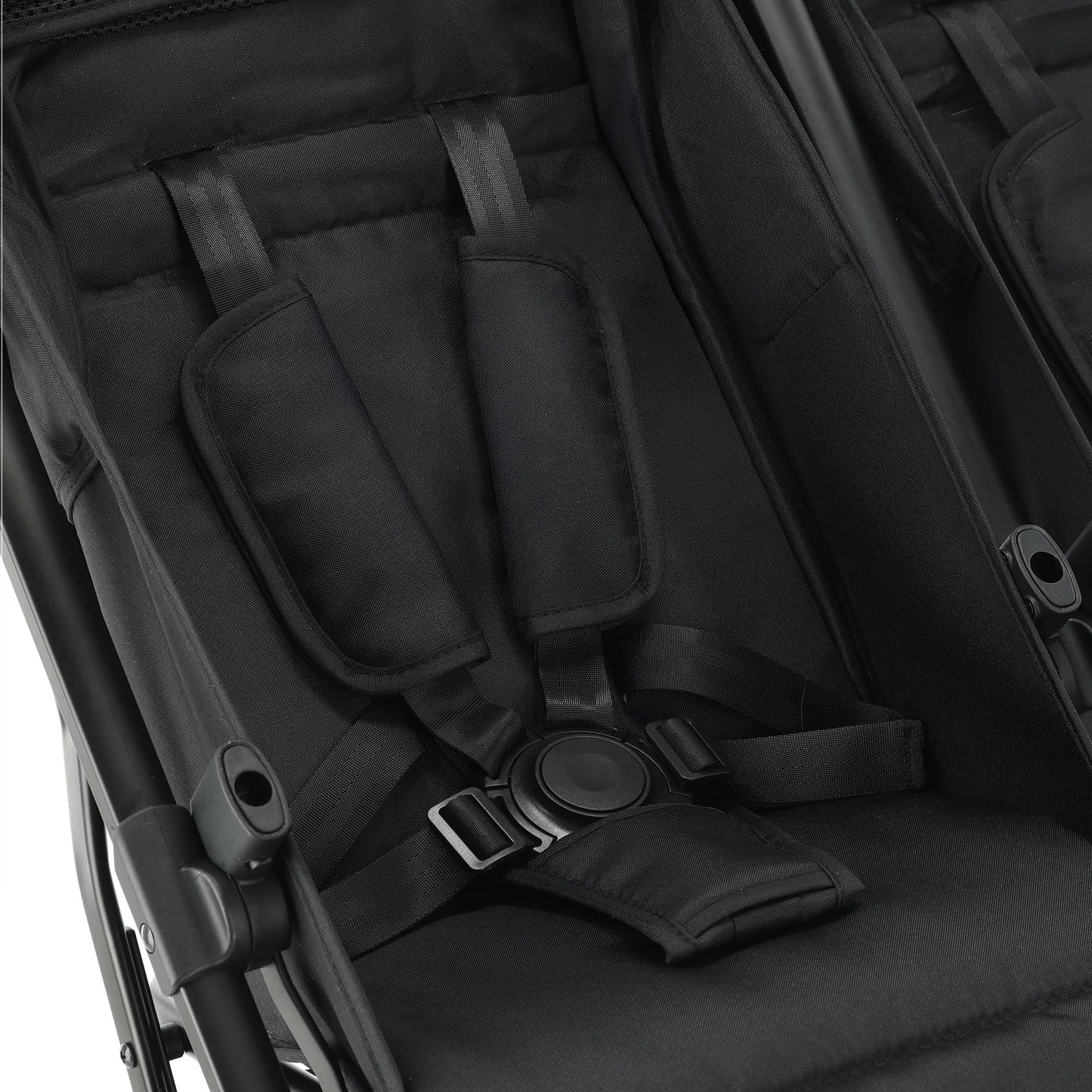 Deryan Rolo X2 pushchair in black, 2-in-1 pram and buggy for babies to toddlers, foldable and compact design.