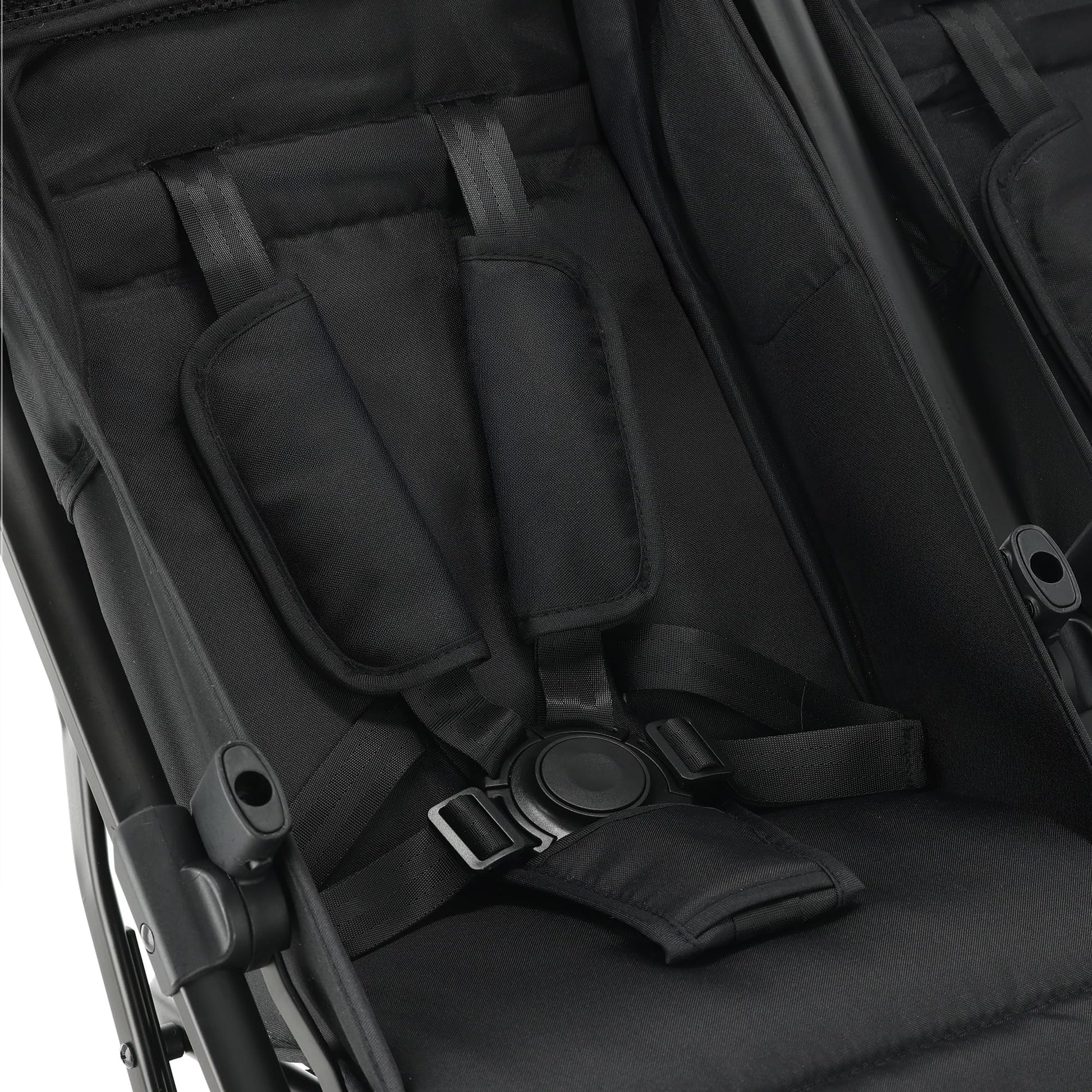 Deryan Rolo X2 pushchair in black, 2-in-1 pram and buggy for babies to toddlers, foldable and compact design.