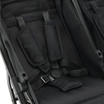 Deryan Rolo X2 pushchair in black, 2-in-1 pram and buggy for babies to toddlers, foldable and compact design.