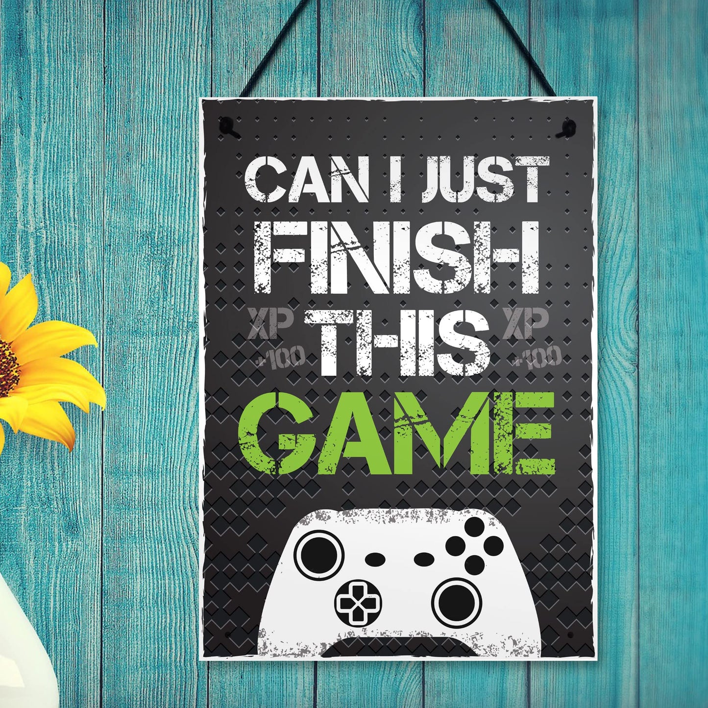 Black gaming sign with Xbox-inspired design, perfect for boys' bedroom wall decor, from RED OCEAN, ideal for gamer man caves.