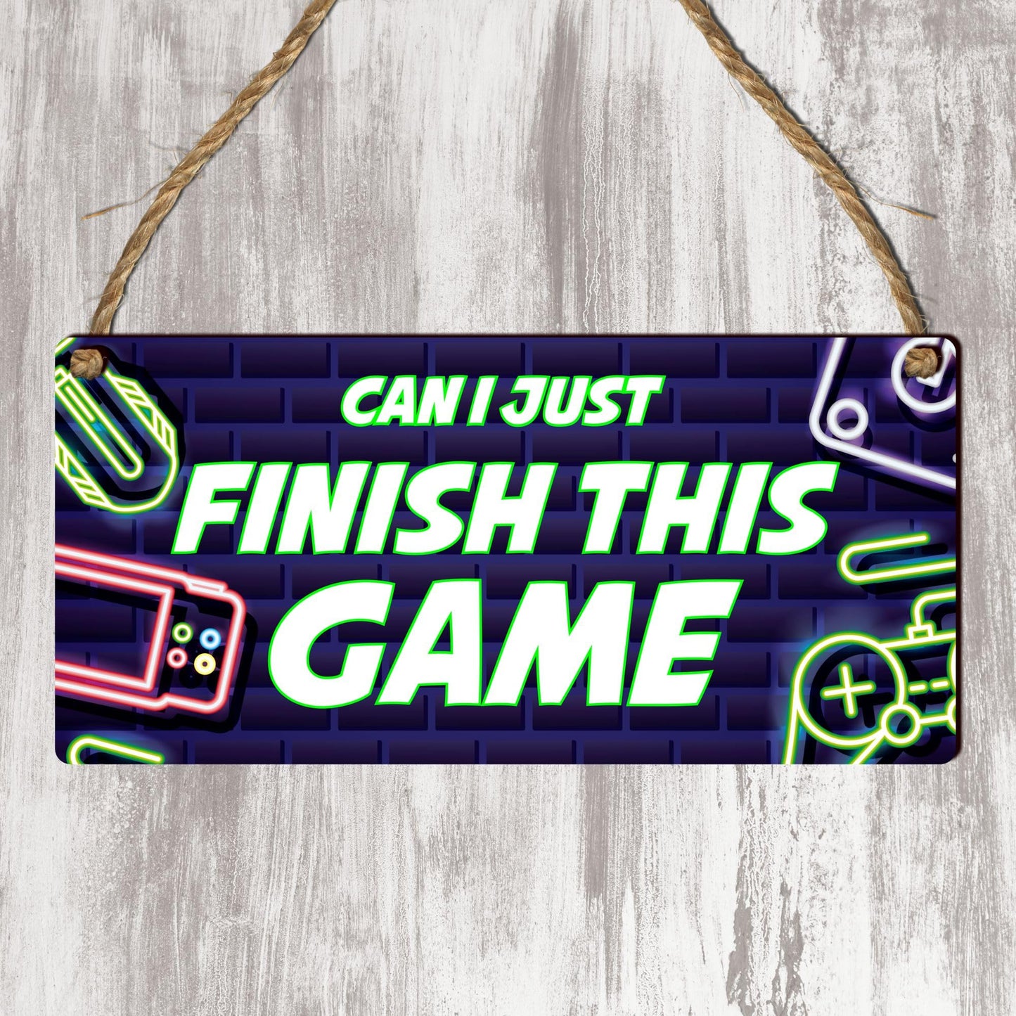 Wooden gamer plaque featuring gaming-themed decor with Xbox and PlayStation icons, ideal for game room wall decor.