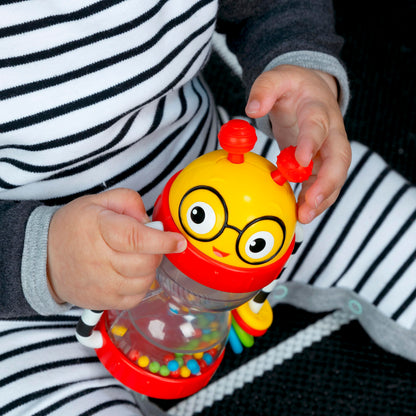 Baby Einstein Cal’s Sensory Shake-up developmental rattle toy for infants, BPA-free, suitable for babies 3 months and older.
