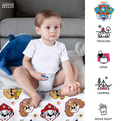 Character World Paw Patrol Official Fleece Blanket|Pupster Design Super Soft Warm Throw | Brands | Perfect For Any Children's Bedroom, Camping & Sleepovers