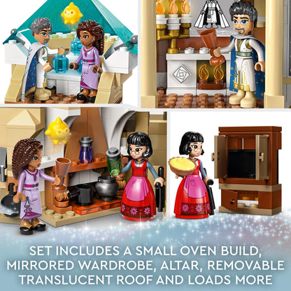 LEGO Disney Wish King Magnifico's Castle Buildable Toy from the Wish Movie with Asha, Dahlia and King Magnifico Mini-Dolls plus Star Figure, for 7 Plus Year Old Girls, Boys, Kids 43224