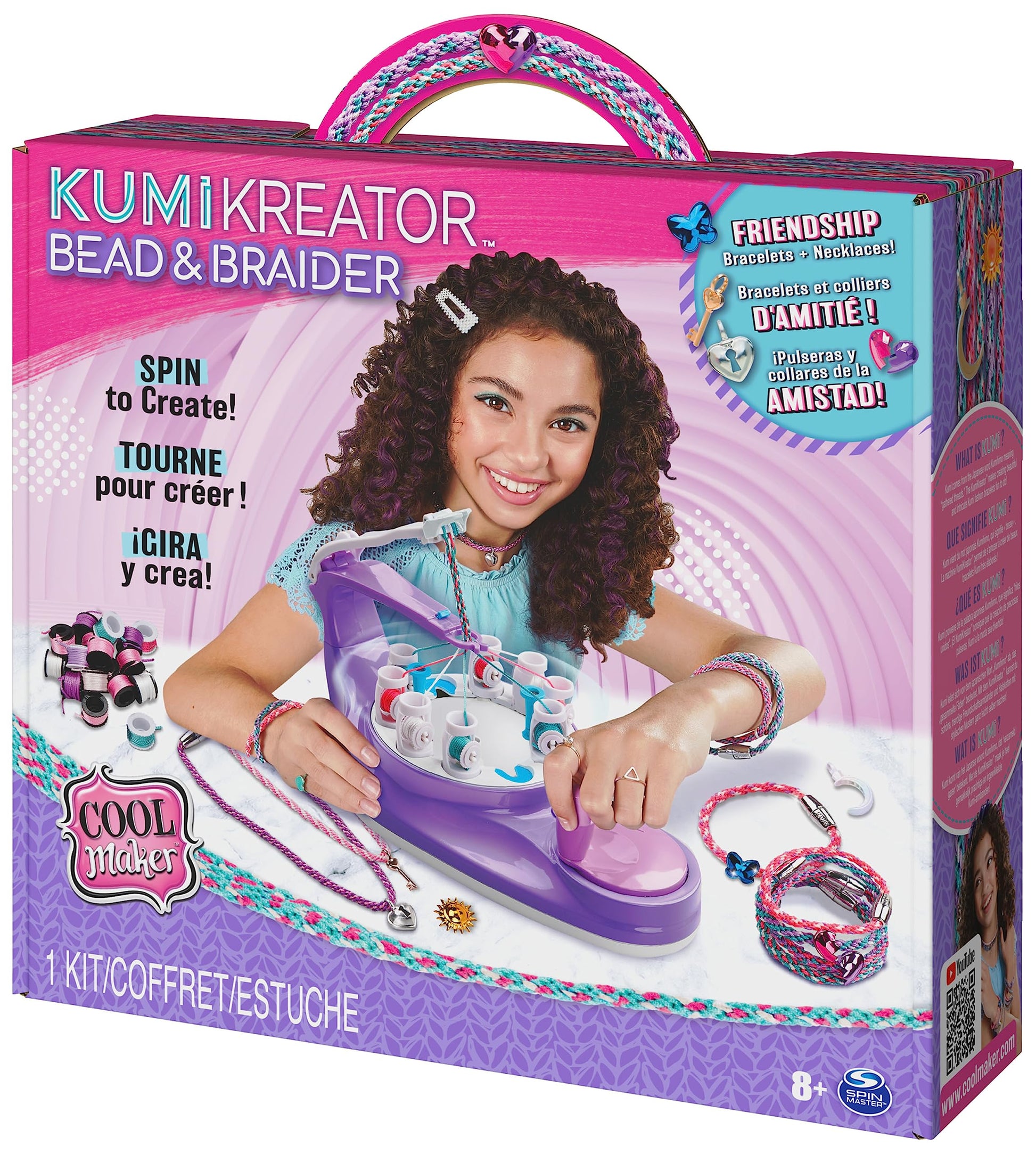 Cool MAKER KumiKreator bead and braider kit for friendship necklaces and bracelets, arts and crafts toy for girls aged 8 and up.