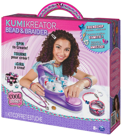 Cool MAKER KumiKreator bead and braider kit for friendship necklaces and bracelets, arts and crafts toy for girls aged 8 and up.