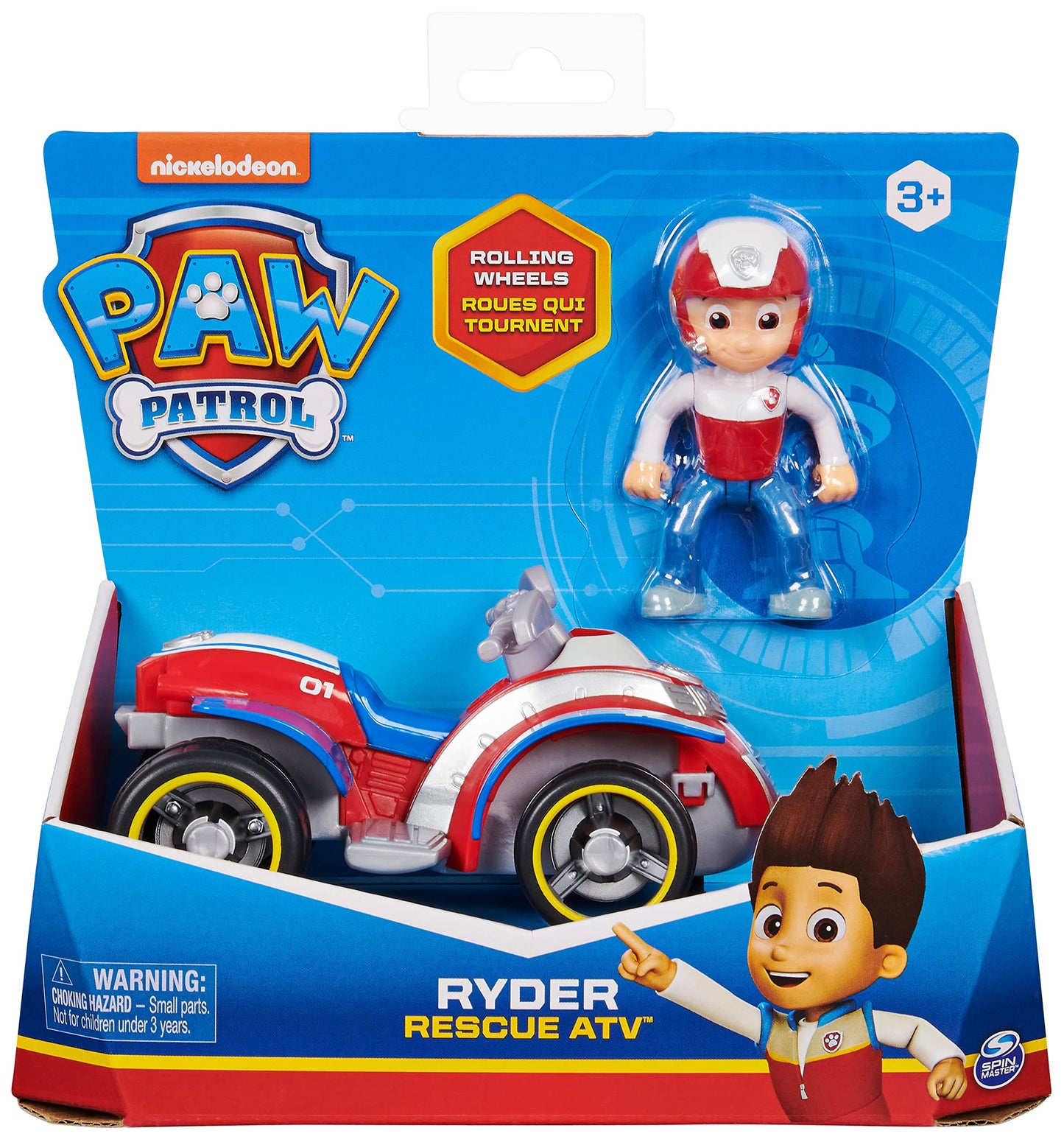 Paw Patrol, Ryder’s Rescue ATV Vehicle with Collectible Figure, for Kids Aged 3 and up