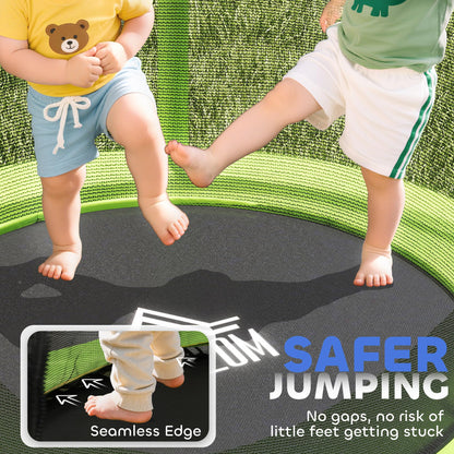 HOMCOM 4.6FT Kids Trampoline for Toddlers Indoor w/Enclosure Net, Steel Frame, for Ages 3-6 Years - Green